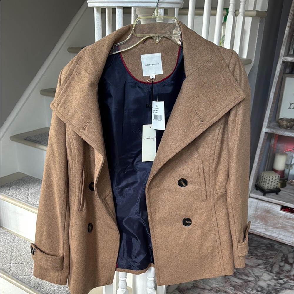 Thread & Supply Tan Pea Coat